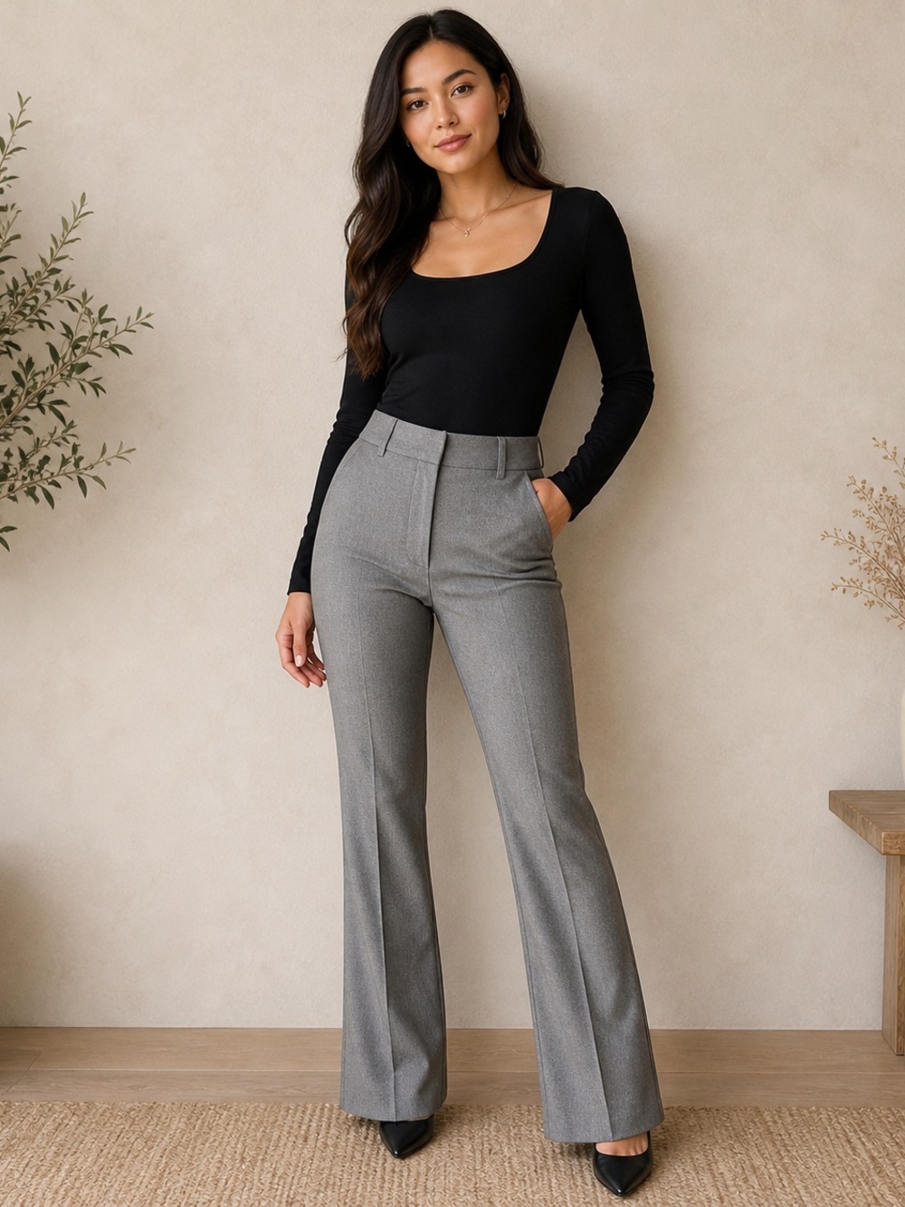 Ricki’s Gray Dress Pants | Tailored Work Slacks Career Office Chic Stretch